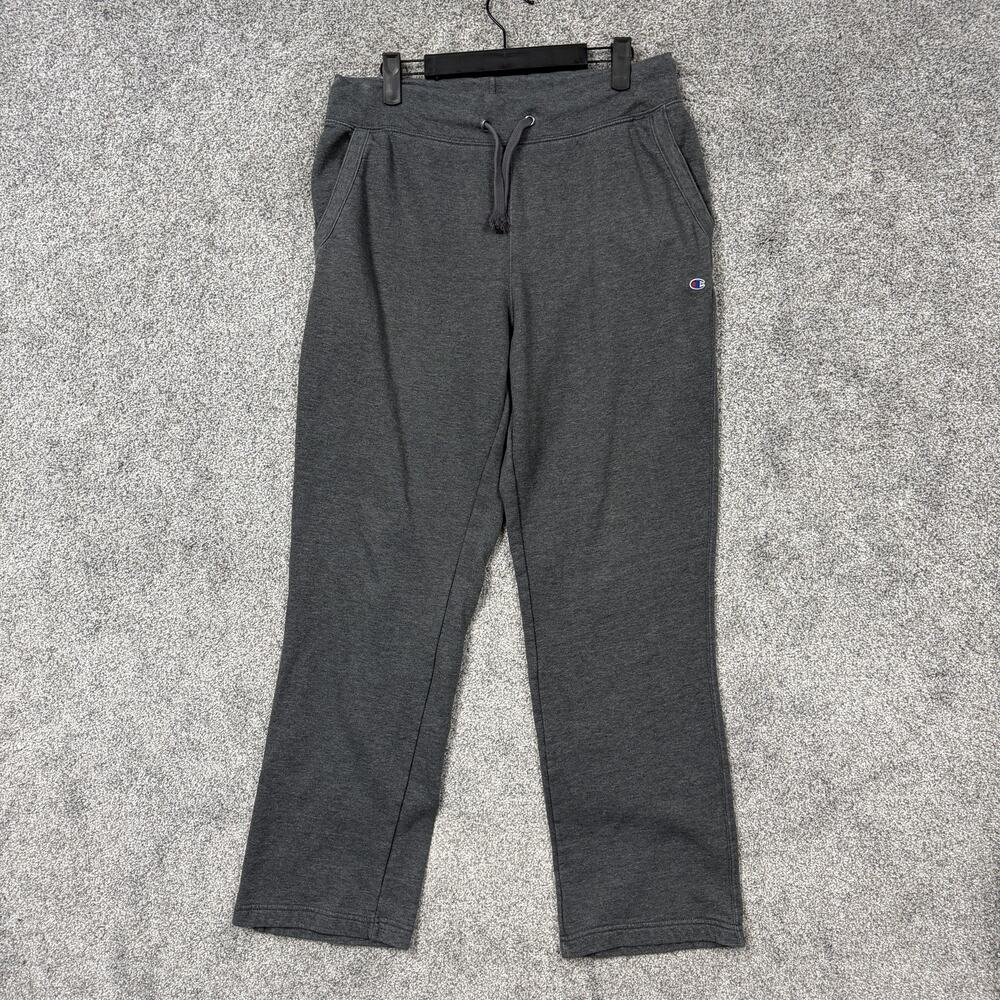 Champion Sweatpants Mens Large 32x29.5 Gray Fleece Drawstring Athletic Sporty